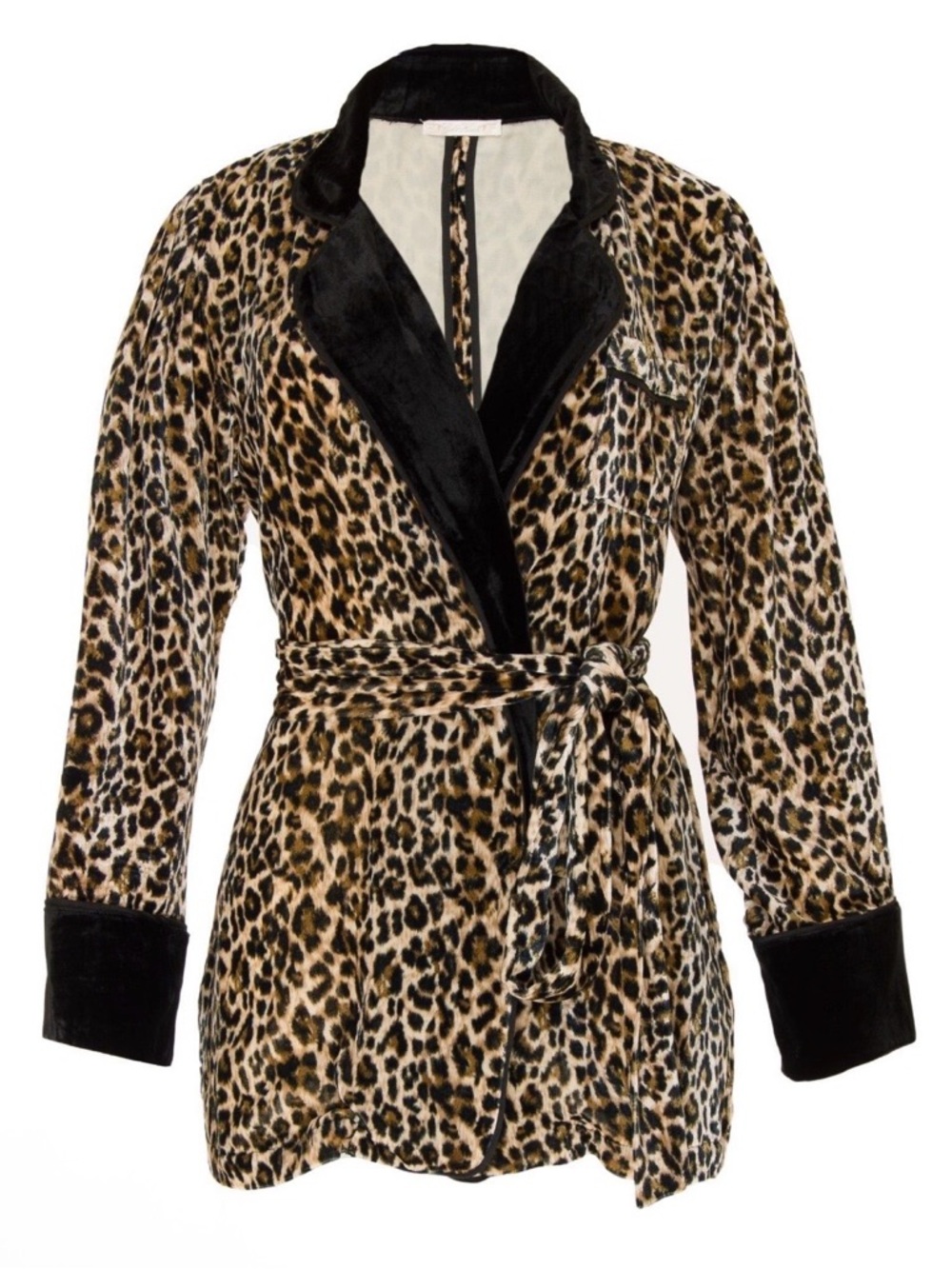 Leopard Print with Black Velvet Trim Blazer